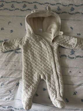 Carters 3 month light gray quilted one piece winter piece- EUC worn once